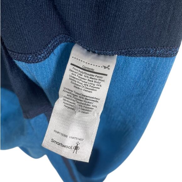 Smartwool Merino Sport 150 Short Sleeve Top Color Block Blue Men's Size Medium - Picture 9 of 10